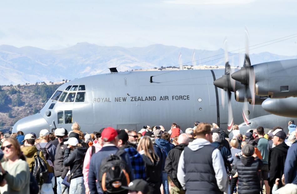 An RNZAF Hercules warms up.