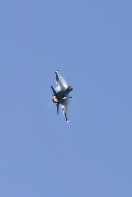 An F16 Fighting Falcon piloted by United States Air Force Captain Ethan Smith pulls some serious...