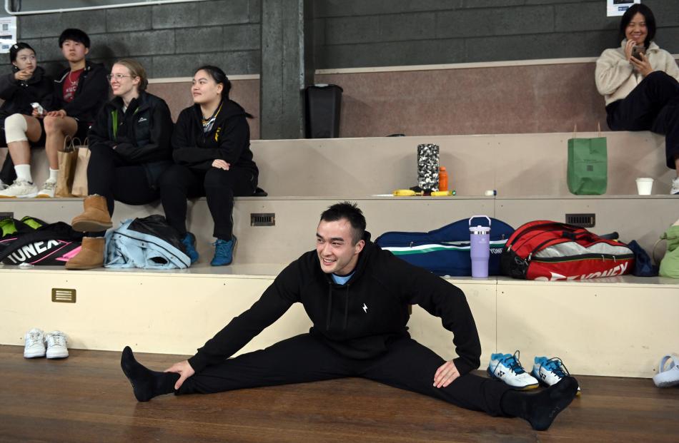Dunedin player Luke Falvey warms down after one of his games.