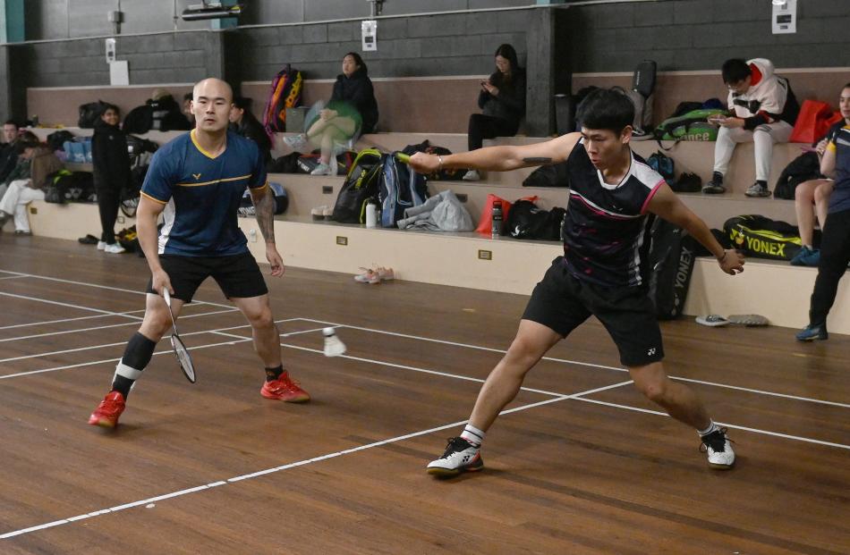 William Chen (left) and Alex Zhao both of Canterbury play in the men's doubles.