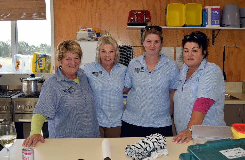 Helping out are Linda Wallace, of Wānaka, Marion Gardner, of Puerua Valley, Vanessa Waters, of...
