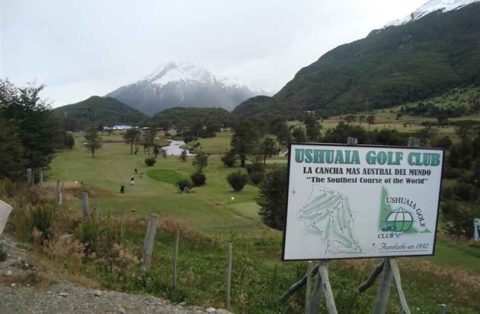 The world's ''southest'' golf course at Ushuaia.