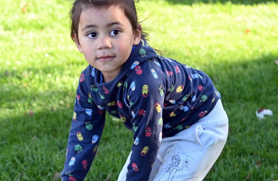 Zativa Pokipoki-Huntley, 3, enjoys herself.