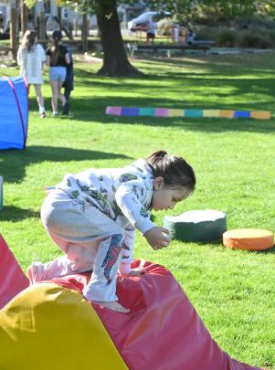 Tumana Pokipoki-Huntley, 4, goes for a walk.
