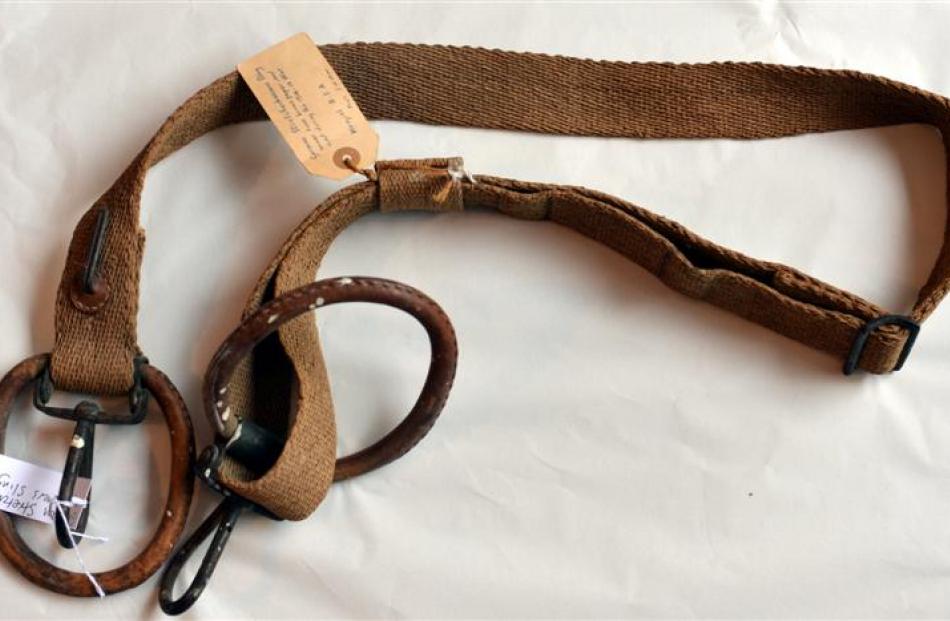 The items are part of a collection at the Mosgiel Memorial RSA.