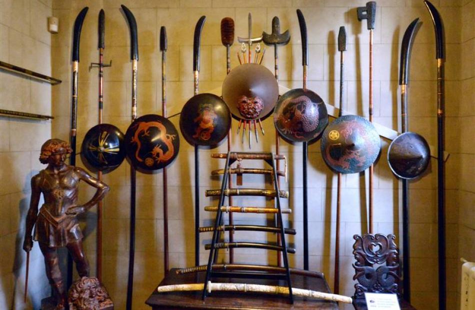 A collection of Japanese weaponry.
