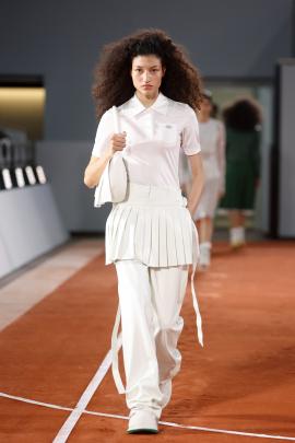 A model walks the runway during the Lacoste womenswear autumn/winter 2024-25 show as part of...