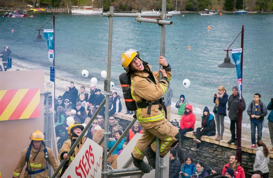 Queenstown Volunteer firefighter Gabbie Ernst during the Queenstown Winter Festival street parade...