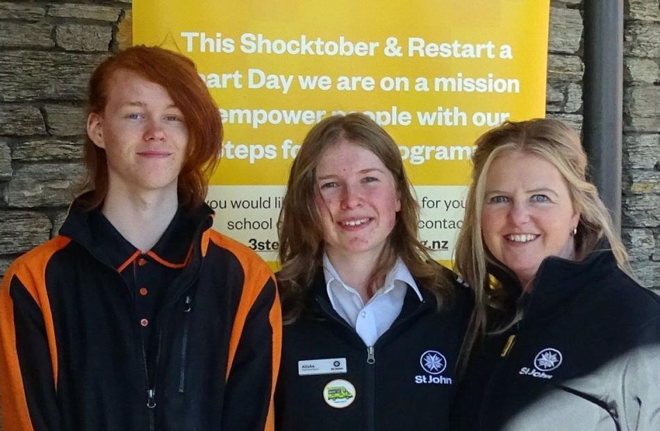Zak Blackbourn, 15, Alisha Messingham, 16, and Sarah Bloxham, all of Queenstown.
