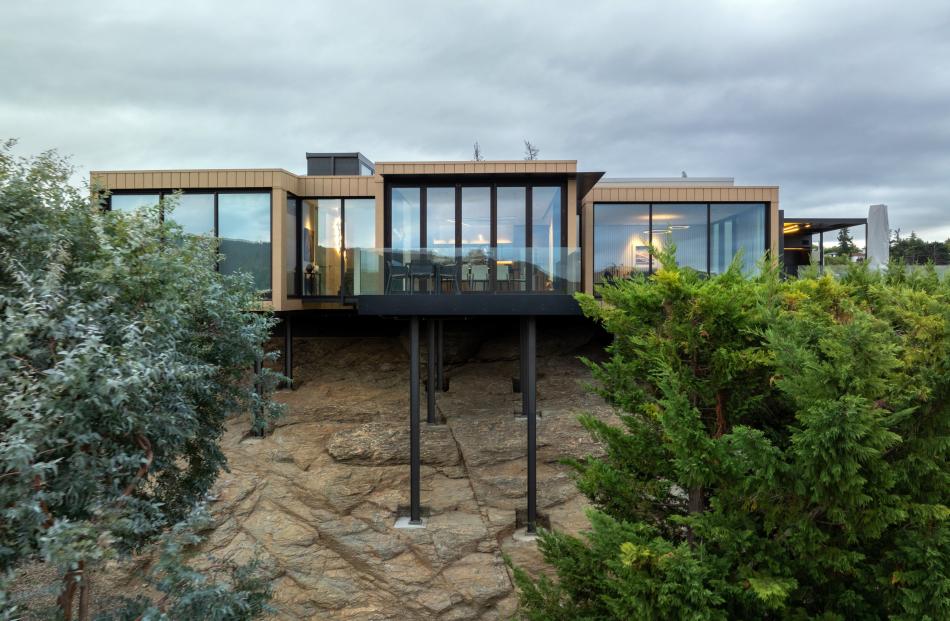 The excavation and site works were executed delicately, ensuring the natural beauty of the rock...