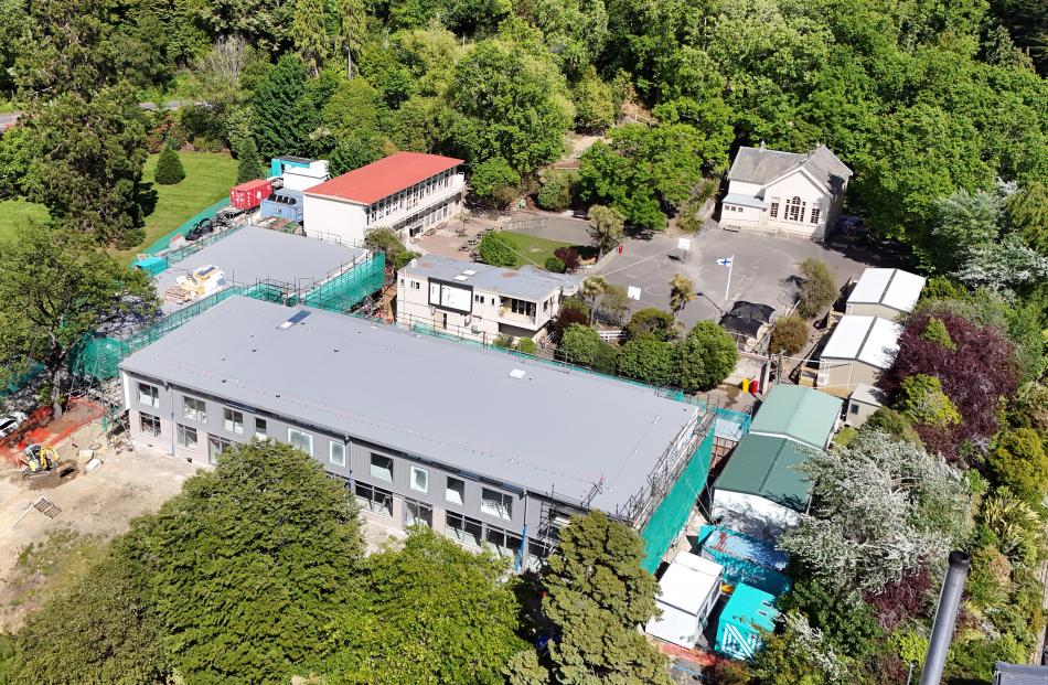 An aerial view of the work site taken last December showing the two new buildings. Still to be...