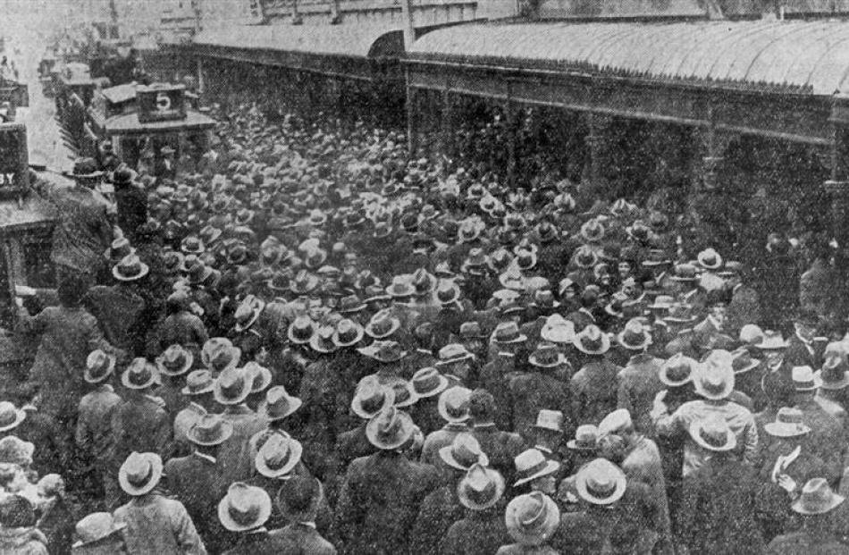 The "storming" of Wardells during the first Dunedin Great Depression "riot".