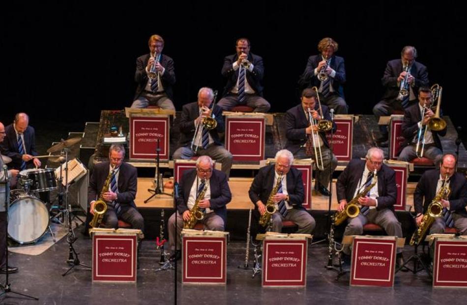 Terry Myers (left) leads the Tommy Dorsey Orchestra. Below: Bryan Anthony.