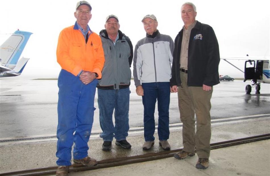 From left, Wanaka Airport manager Ralph Fegan with Nasa's Columbia scientific balloon facility...