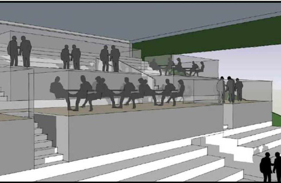 An architectural design of proposed sponsors' boxes in the members' stand at Forbury Park. Image...