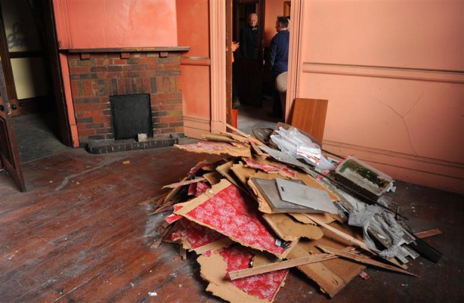 A pile of lining lies in one of the room.