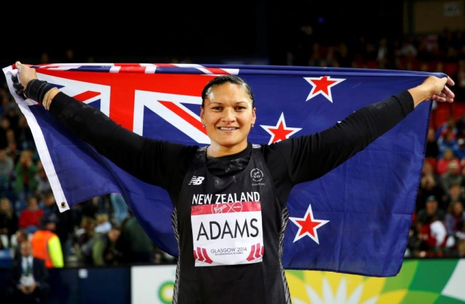 Adams celebrates after winning the event to claim New Zealand's 600th Commonwealth Games medal....