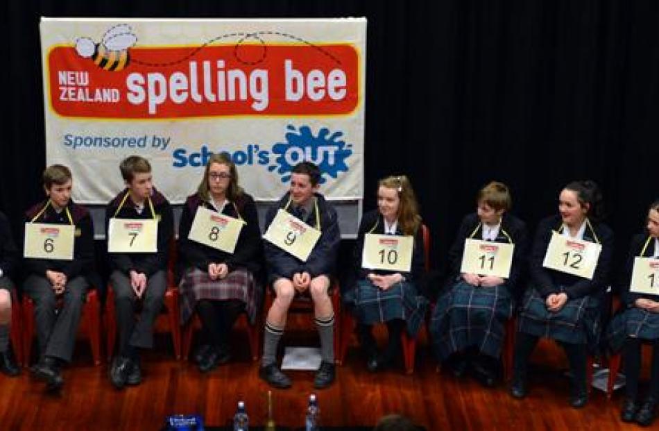 The contestants are (from left) Ella Nelson (Aparima College, Riverton), Catriona MacGregor ...