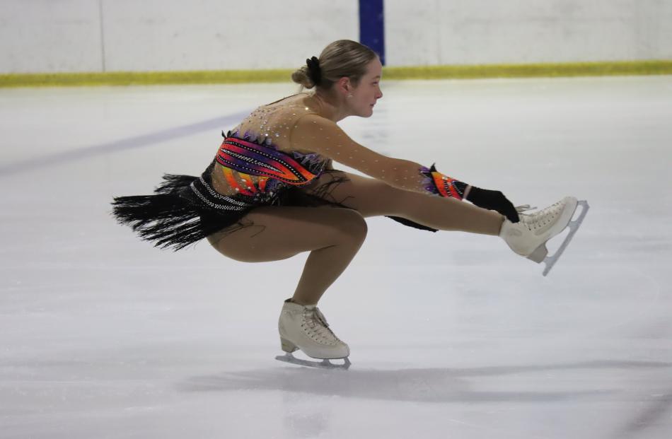 Maia Petterson, 16, of Gore, competes in the advanced novice girls event.
