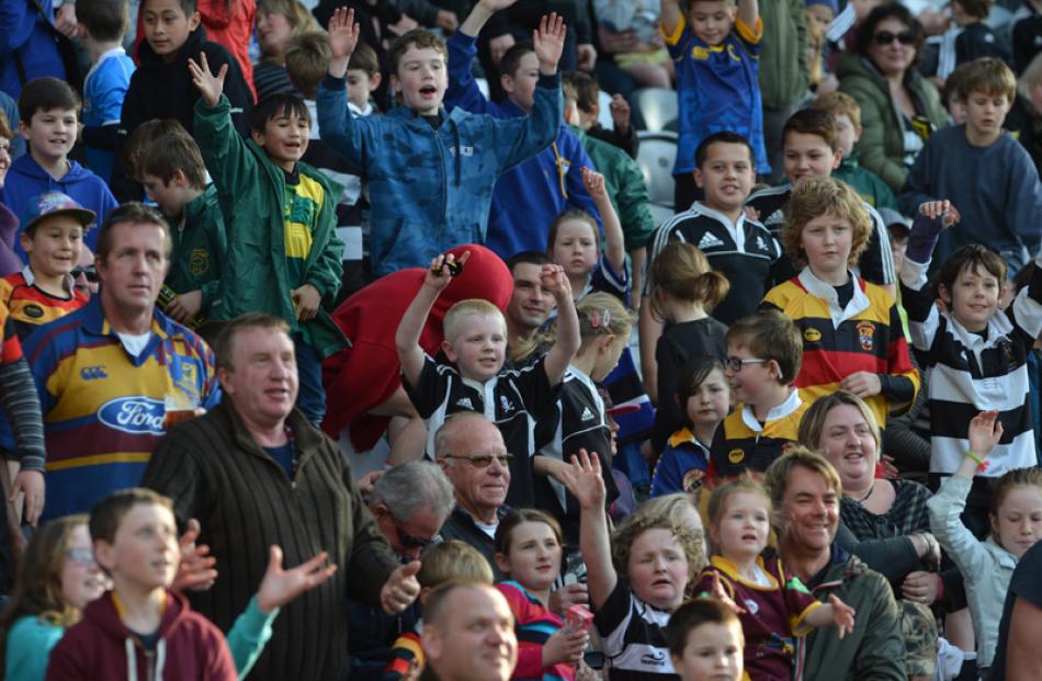 Part of the crowd during the Otago v. North Harbour ITM Cup rugby match on Saturday.  Otago won...