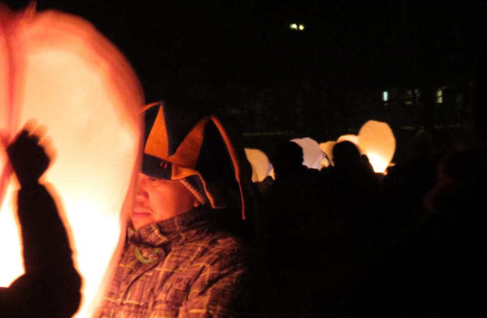The sky glows as 700 lanterns lift off at the finale of the event. PHOTO: JULIE ASHER
