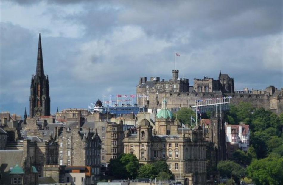 Edinburgh's Old Town from Calton Hill, with Edinburgh Castle prominent.