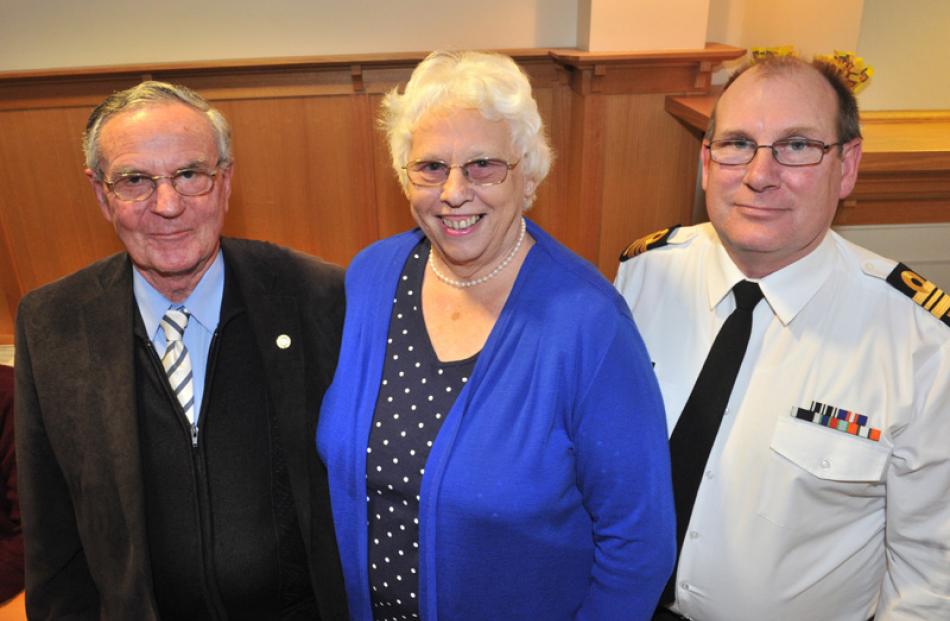John Sinclair, Shirley Farquhar and Lieutenant Commander Tony Buchanan, all of Dunedin.