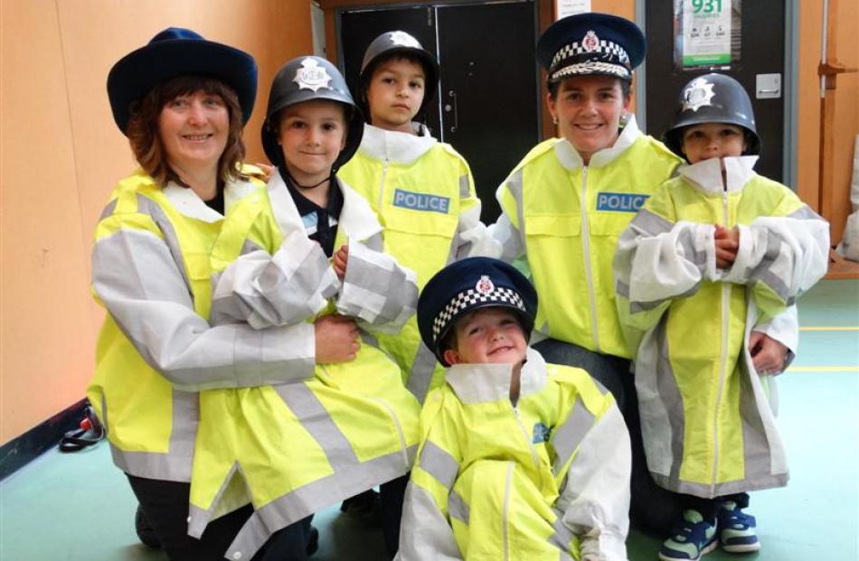 Getting to wear police jackets, shirts and hats was a highlight for Mosgiel Playcentre supervisor...