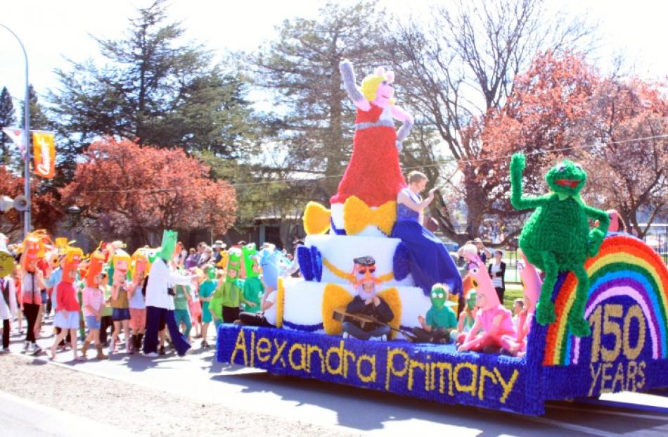 Alexandra Primary School pupils with their 'The Muppets Celebrate 150 Years' float.