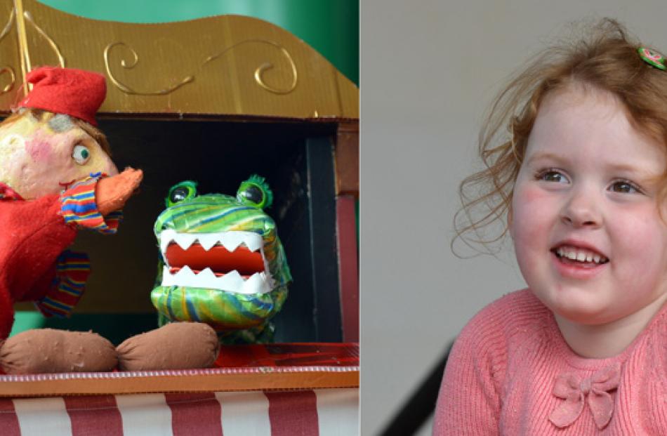Ramsay Ashworth (5) from Dunedin enjoys a Punch and Judy show at Toitu.