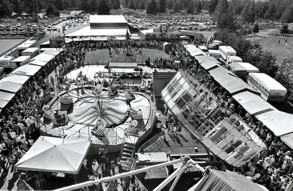 It was standing room only in 1987 as hundreds of people attended the side-shows operating next to...