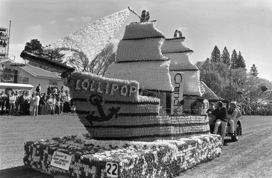 " The Good Ship Lollipop" was the winning float in the Alexandra Blossom Festival procession in...