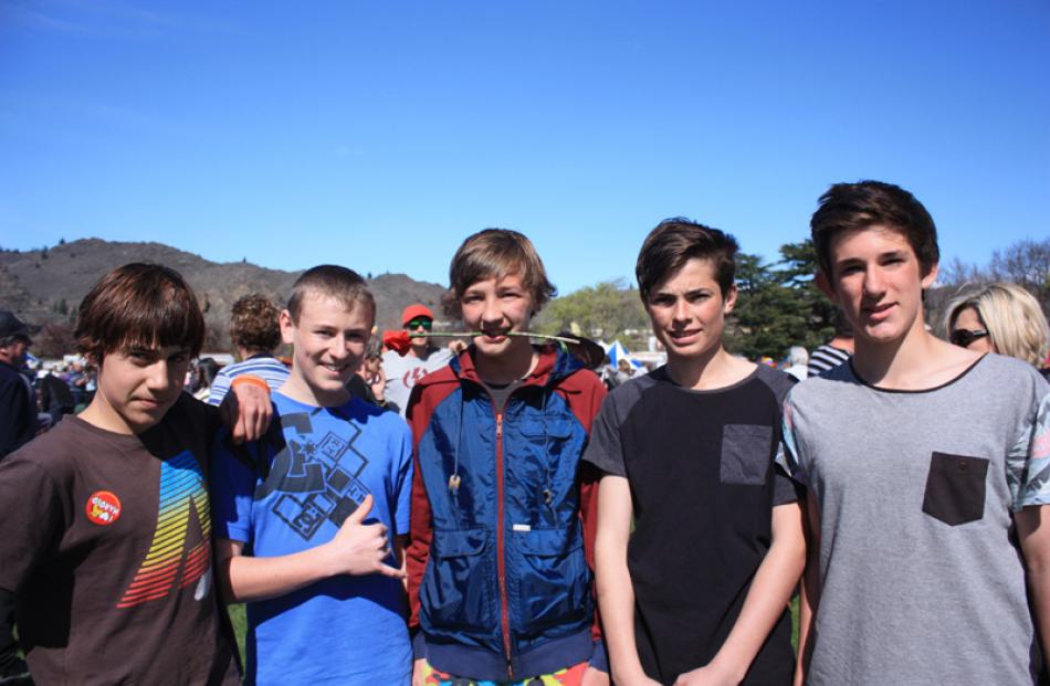 Ethan Perkins and Andrew Dodds (both 14), Conrad Hancock (13), Nic O'Donnell-Fluit (14), all of...