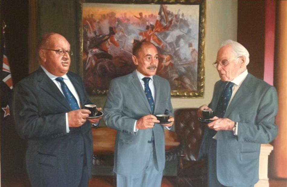 Stephen Martyn Welch's commissioned portrait for the Wellington Club, of past and present...