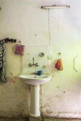 The bathroom in the Qwasem Rahhal home.