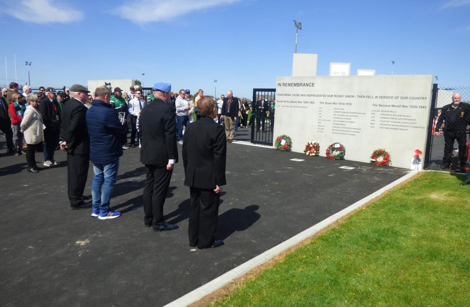 Wreaths were laid in front of the Remembrance Boulevard.
