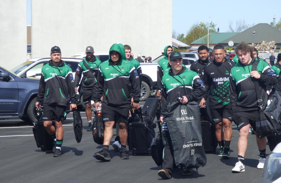 The South Canterbury team arrive in style for their first match at the new Fraser Park.


