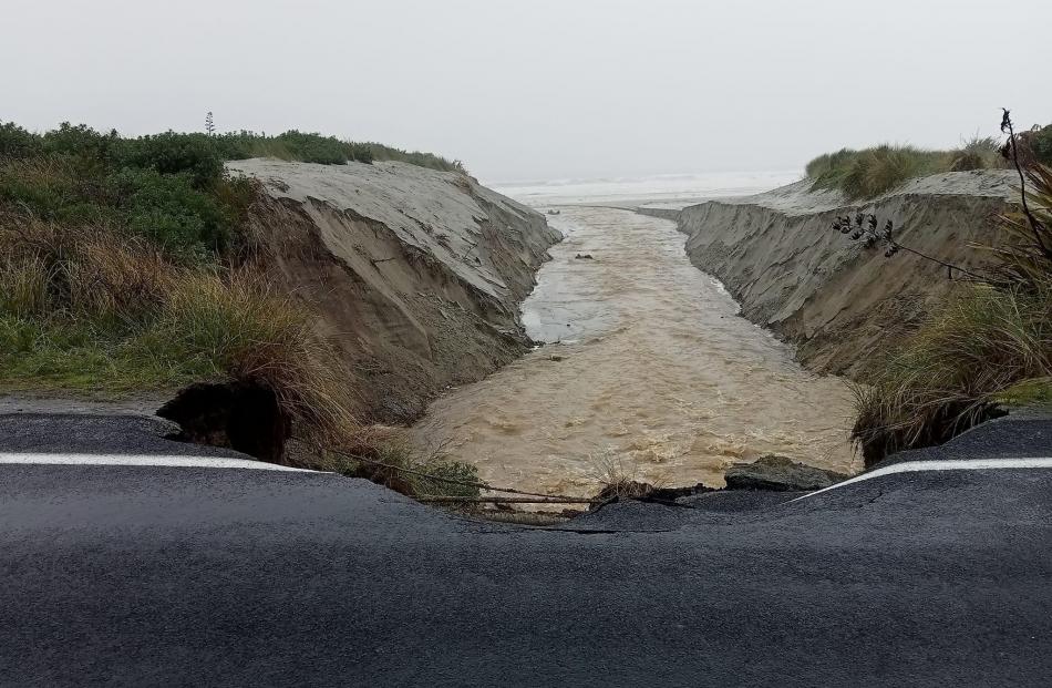 Ocean View Road near the Brighton Surf Club. Photo: Saddle hill Community Board