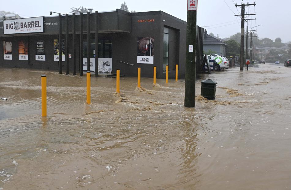 Flooding on Main South Rd in Concord outside Big Barrel Concord. PHOTO: GERARD O'BRIEN