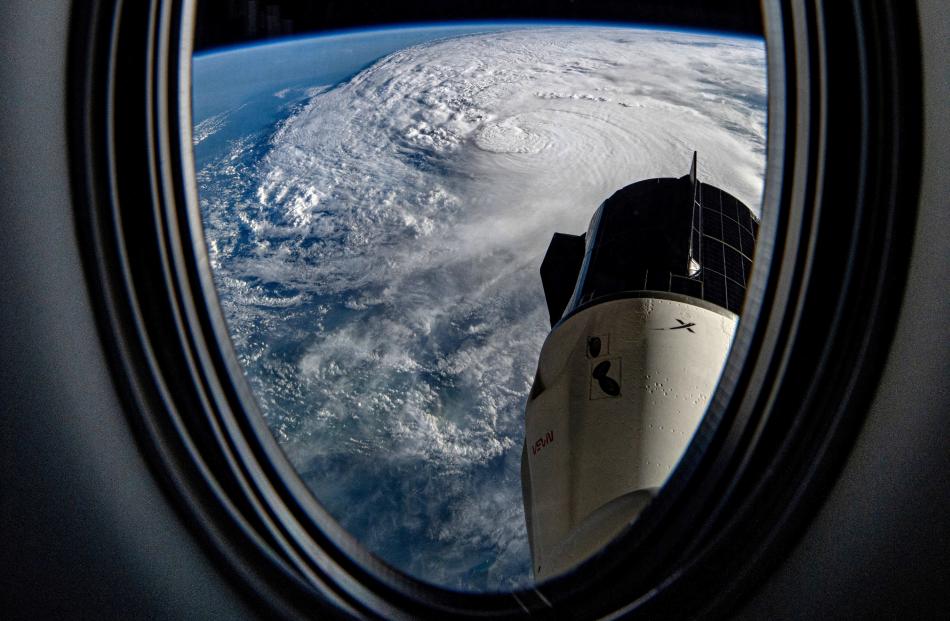 Hurricane Milton advances towards Florida in a view from Dragon Endeavor docked with the...