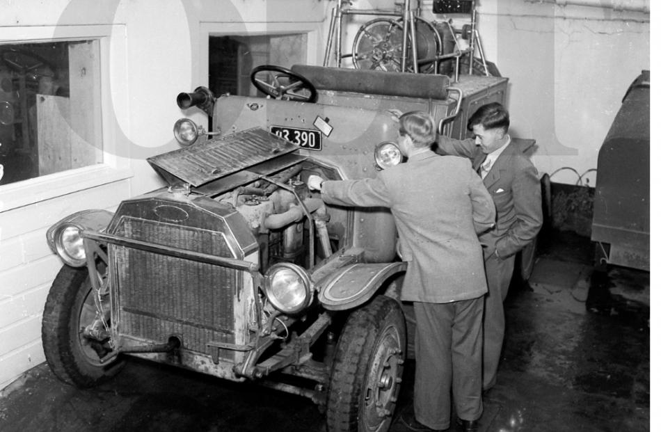 A 1917 Dennis fire engine, originally in the Dunedin Brigade and until recently used by the...