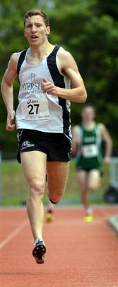 Ben Anderson on his way to a comfortable win in the men's 1500m race.