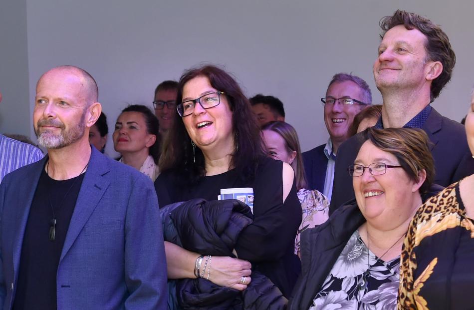 Parents and teachers enjoy a lighter moment. PHOTO: PETER MCINTOSH