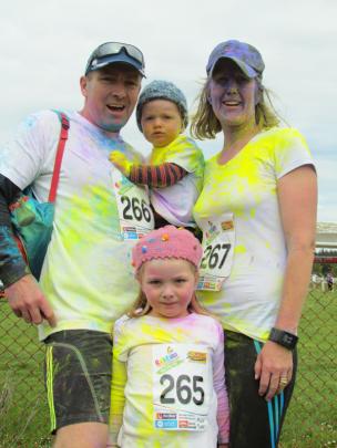 Ben, Jackson (2), Fiona and (at front) Macey (4) Stratford, of Oamaru.