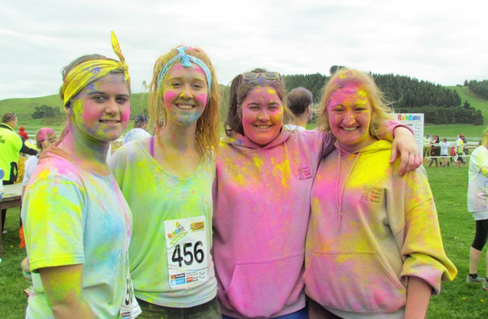 St Kevin's College's Sam Sinclair (17) and Helena Graham (17), of Oamaru, Kate Wedge (18), of...