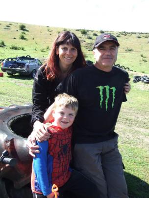 Debbie and Darren Hart, of Alexandra, with son AJ (4).