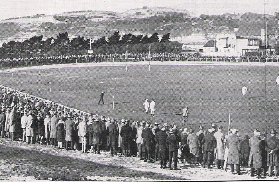 A panoramic photo of the Caledonian Ground taken during the 1928 test between the Kiwis and Great...