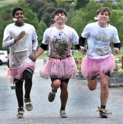Team effort ... Runners (from left) Akein Wickramagedara, Cole Skipper and Jack Waterworth, all...