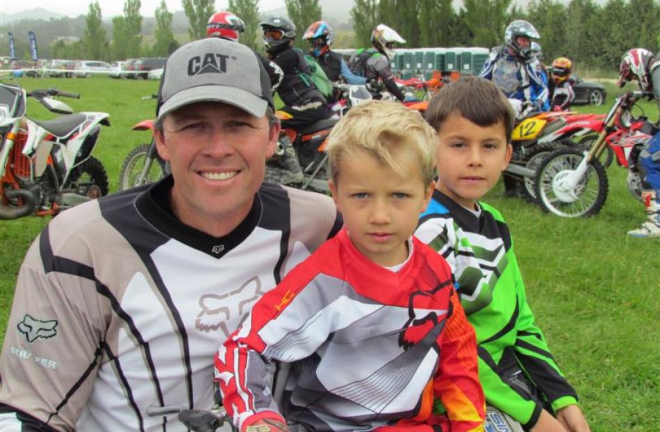 Grant Masters, of Wanaka, with sons Campbell (5, centre) and Jamie (8) made it a family day out...