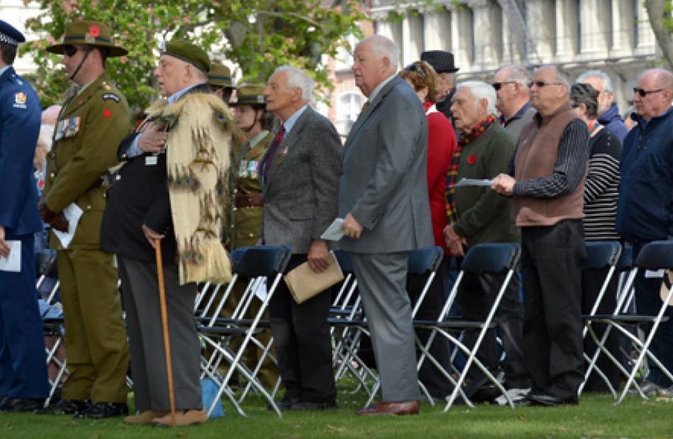 The assembly at the Dunedin Cenotaph.